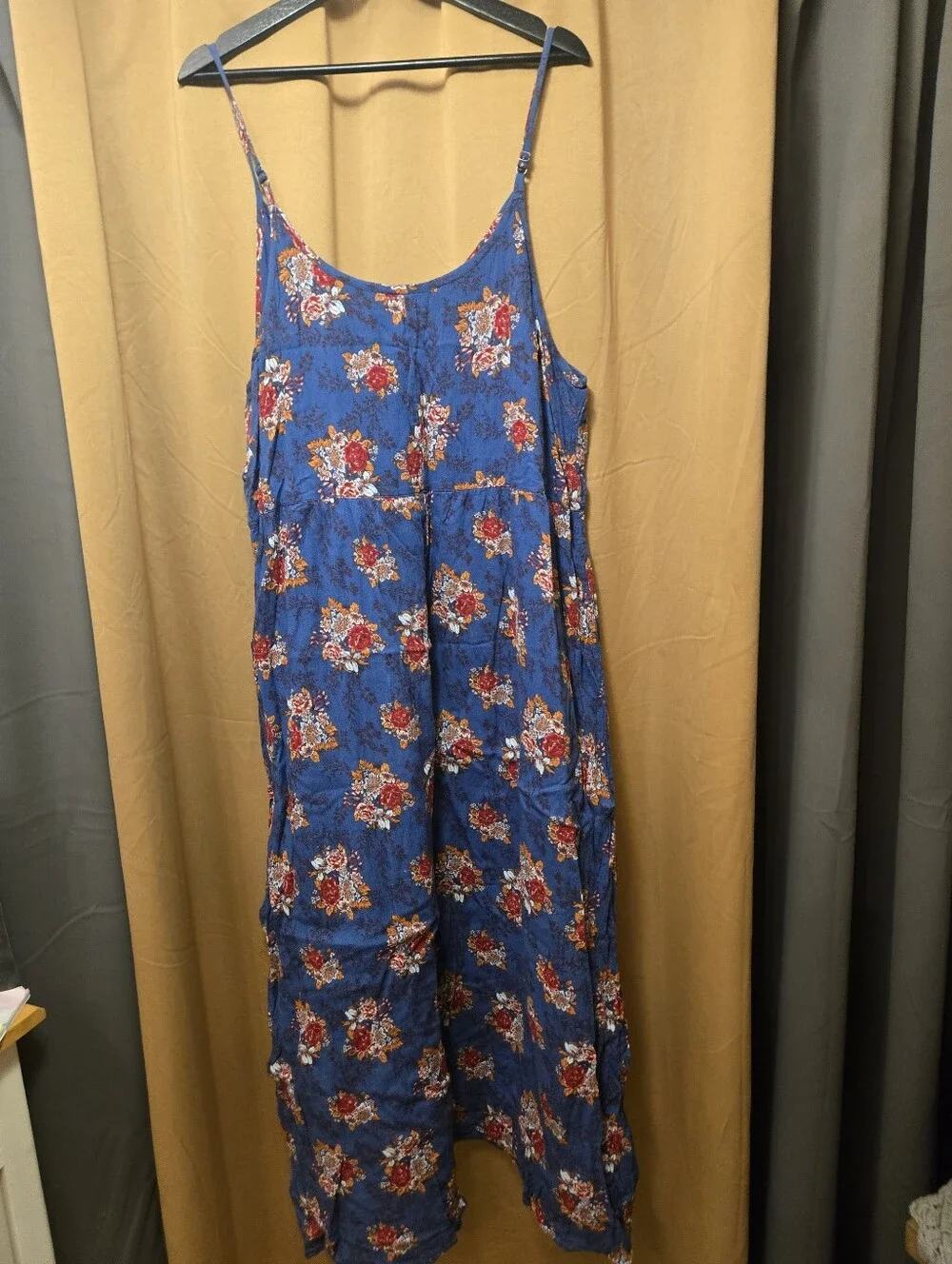 Caslon Blue Floral Spaghetti-Strap Maxi Dress Size 2x